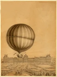 Le premier vol en ballon à gaz habité, 1er décembre 1783, c.1783