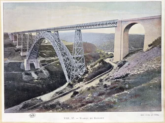 Le Viaduc de Garabit, construit 1882-84, imprimé par Gillot