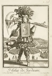 Le Costume des Jardiniers, illustration du Dictionnaire des Sciences par Denis Diderot (1713-84) publié vers 1770