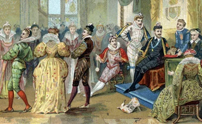 Le roi de France Henri III (1551-1589) entouré de ses mignons