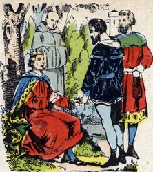 Le roi de France Louis IX dit Saint-Louis (1214-1270) rend justice sous un chêne à Vincennes