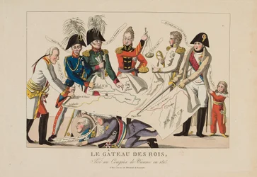 Le gâteau des rois découpé au Congrès de Vienne (novembre 1814-juin 1815), vers 1815
