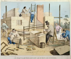 Le Maçon, Le Tailleur de Pierre et Le Scieur de Pierre, vers 1860