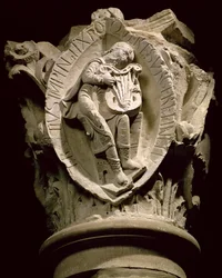 Les sons de la musique, chapiteau de colonne du déambulatoire de Cluny, c.1115