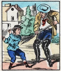 Le balayeur. Gravure dans « La chanson des métiers ». Imagerie d