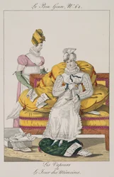 Les Vapeurs ou Le Jour des comptes, planche 62 de Le Bon Genre, 1813