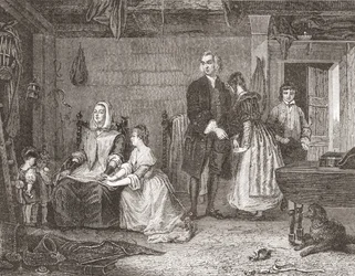 Le Vicaire de Wakefield réconciliant sa femme avec Olivia, d
