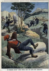 Le dernier bandit corse tombe sous les coups des gendarmes : « Le Petit Journal » du 5 décembre 1909 (gravure)