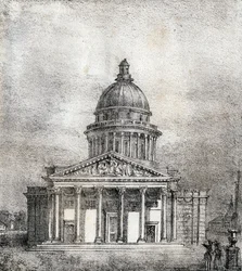 Le Panthéon - "Alphabet Pittoresque des Monuments de Paris" vers 1840 (gravure)