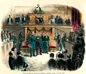 La prestation de serment de Louis-Napoléon III (Louis-Napoléon), officiellement proclamé président de la République à l