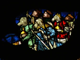 La rosace ouest représentant une scène du Livre de l