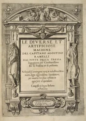 Page de titre, de Le Diverse Et Artificiose Machine Del Capitano Agostino Ramelli, pub. 1588