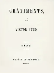 Page de titre de Les Châtiments (1853) par Victor Hugo, publié à Genève et New York, 1853
