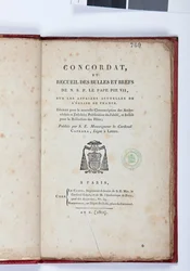 Page de titre du Concordat et Recueil des bulles et brefs de N. S. P. le Pape Pie VII, publié par Giovanni Battista Caprara, Paris, Chez Le Clers, 1802