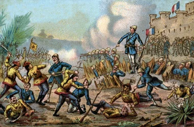 Guerre du Tonkin (Vietnam). Défense de Tuyen Quang par les troupes françaises du 14 février au 3 mars
