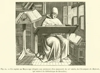 Un copiste au Moyen-age
