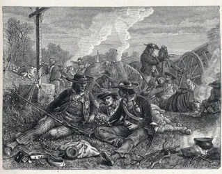Guerres de Vendée (1793-1796) : campement des insurgés vendéens.