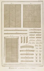 Stores vénitiens, parquets et treillis, de la section Menuisiers et Bâtiments de l