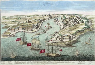 Vue de Brest au XVIIIe siècle.