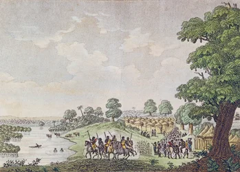Vue de Joal, port de commerce du Royaume de Sine, Sénégal, c.1810