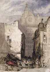 Vue de Saint-Eustache et des Halles, vers 1820-30