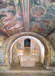Vue de la crypte et la légende de Saint Savin et Saint Cyprien