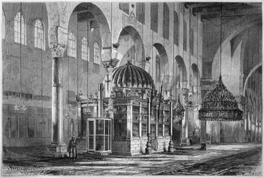 Vue de la salle de prière, mosquée des Omeyyades, Damas, Syrie, extrait de La Syrie d