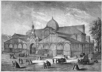 Vue extérieure du marché du Temple à Paris