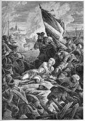 Guerre de la Succession de Pologne (1733-1738) - La mort de Louis Robert Hippolyte de Bréhan, Comte de Plélo (1699-1734) devant Dantzig, le 27 mai