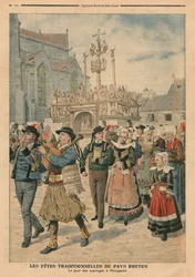 Jour de mariage à Plougastel, Bretagne, illustration du Petit Journal, supplément illustré, 27 janvier 1907