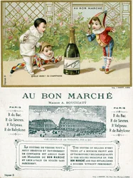 Quelle chance ! Une bouteille de champagne ; recto et verso d