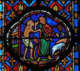Fenêtre Ew-L représentant une scène de l