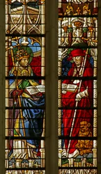 Vitrail représentant Saint Grégoire et Saint Jérôme