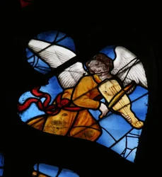 Fenêtre représentant un Ange musicien