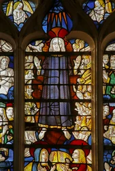 Vitrail représentant la Seconde Venue du Christ (détail)