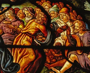Fenêtre dans le Charnier représentant la Multiplication des pains