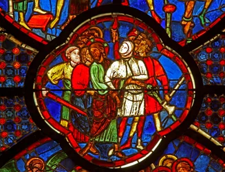 Fenêtre w0 représentant la Trahison de Judas