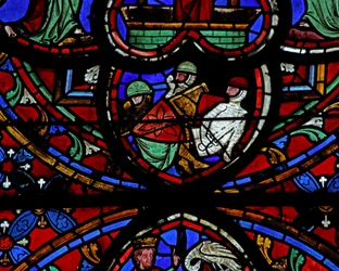 Fenêtre w0 représentant la Résurrection - les soldats endormis