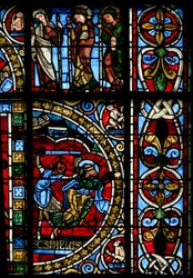 Fenêtre w0 représentant la mort de Saint Paul