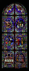 Fenêtre w.102 représentant des scènes de la vie de Saint Pantaléon