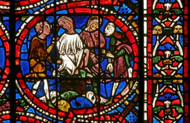 Fenêtre w11-R représentant Joseph descendu dans la fosse
