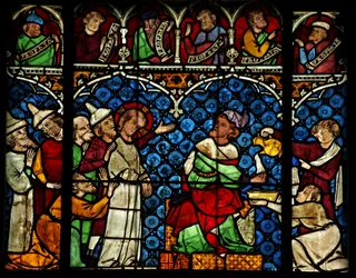 Fenêtre w12 représentant Jésus devant Pilate