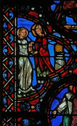Fenêtre w1 représentant une scène de la vie de Saint Martin
