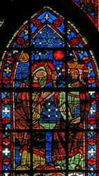 Vitrail w201 représentant le Couronnement de la Vierge