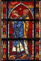 Vitrail w205 représentant deux figures