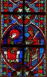 Vitrail w209 représentant Saint Nicolas va à l