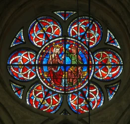Vitrail w216 représentant le Couronnement de la Vierge