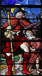 Vitrail w23 représentant Saint Roch
