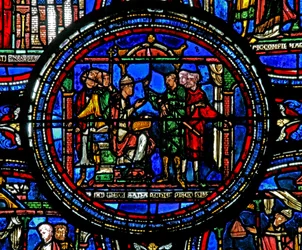 Fenêtre w23 représentant Saint Thomas Becket recevant des émissaires du roi