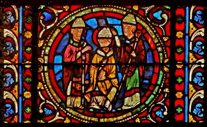 Fenêtre w2 représentant Saint Germain intronisé évêque de Paris